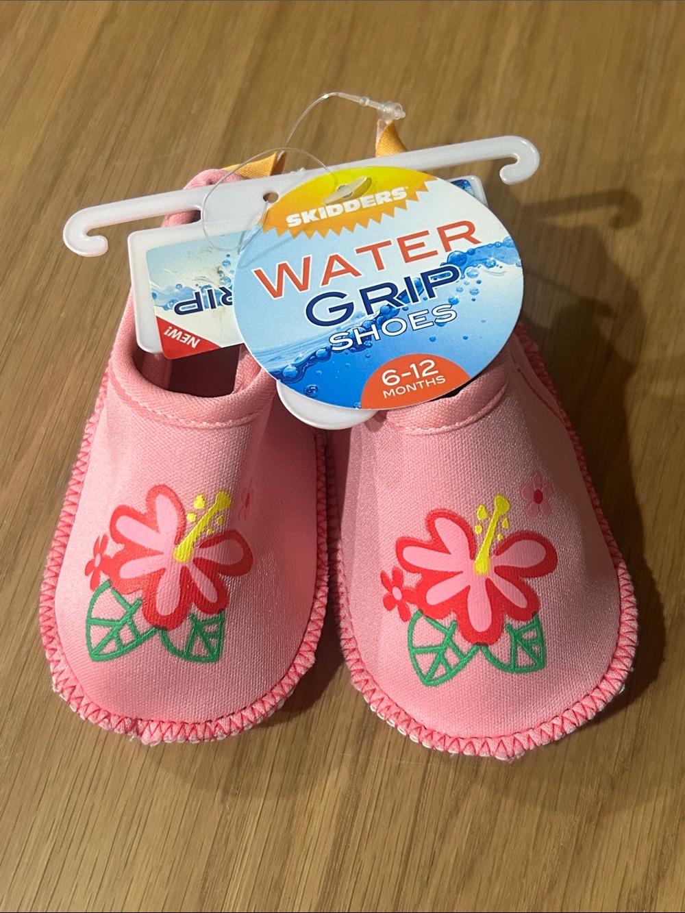 Skidders Pink Hibiscus Water Grip Shoes for Babies (6-12 Months)